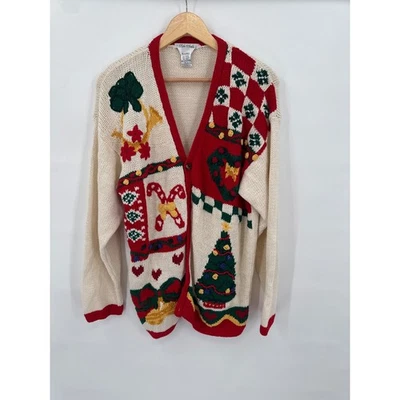 De colección. Robin Sinkler Navidad Cárdigan Suéter Mujer L Vacaciones Abuela Concurso Foto 1 de 4