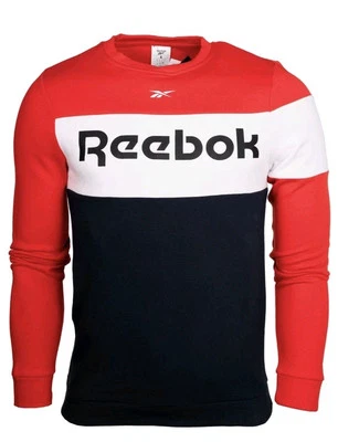 REEBOK Men's Sweatshirt Long Sleeve Fleece XL Crew multi Colour Training Gym  - Image 1 of 4