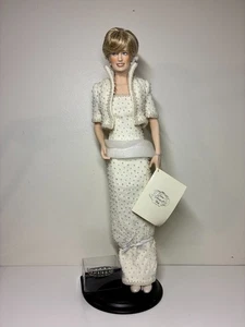 Muñeca Coleccionista Franklin Mint Princesa Diana de Gales Porcelana 17" Con Soporte - Imagen 1 de 10