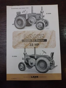 Original 35 HP Lanz D8506 Crude Oil Tractor Type Sheet Brochure from 1949 - Picture 1 of 2