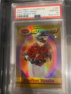 2021 Finest Flashbacks PSA 10 DAULTON VARSHO Chrome GOLD Refractor /50 RC Rookie - Image 1 of 2
