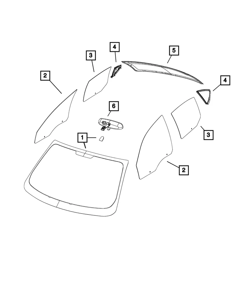 Genuine Mopar Inside Rear View - Mirror 68155254ac 68155254AE - Image 1 of 1