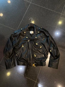 RARE vintage leather biker jacket by Versus GIANNI VERSACE with studs sz 40/54 - Picture 1 of 24