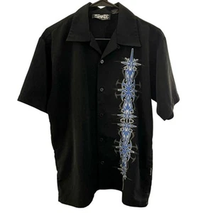 Y2k Dragonfly Embroidered Oversize Button Up Shirt - Picture 1 of 4