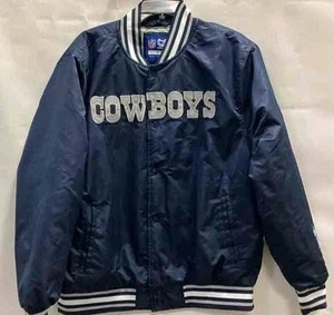 Dallas Cowboys NFL Ultra Game Full-Snap Blue Satin Jacket Men’s L Varsity, NWT - Picture 1 of 3