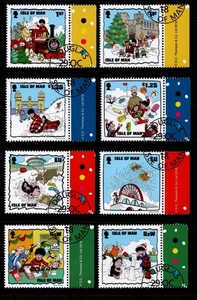 ISLE OF MAN  2018  BEANO CHRISTMAS  SET OF 8  FINE USED CTO - Picture 1 of 1