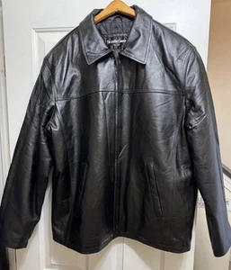 Vintage Black Leather Jacket by The Leather Company - Size L - Picture 1 of 4