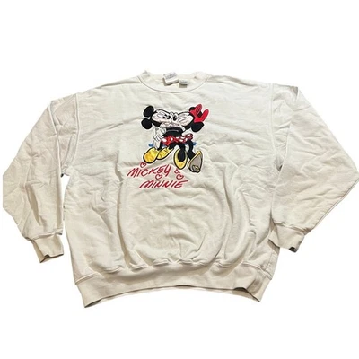 Vintage Disney Mickey Inc Minnie Mickey Mouse Crewneck Sweatshirt Size Large - Image 1 of 4