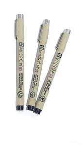 3X SAKURA PIGMA MICRON Black Pigment Archival Ink Waterproof Fade Proof 0.5 mm - Picture 1 of 3