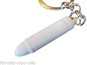 1x Novelty White Military Bullet Keyring Great Gift Idea UK Seller Free P&P - Picture 1 of 4