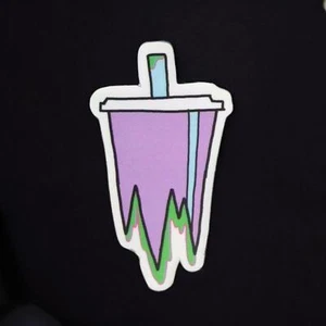 Kawaii Sticker Purple Boba Bubble Tea Melting Food Drink Boba Pastel Goth - Picture 1 of 2