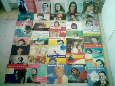 gros lot  40 disques vinyles 45 tours France et international années 60 70 80 - Photo 1/2
