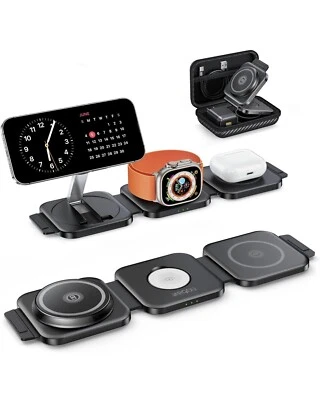 Cargador Inalámbrico Plegable Magnético 3 en 1, Estación de Carga Inalámbrica para... Foto 1 de 4