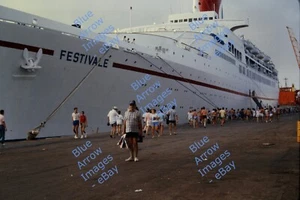 1988 35mm Dia Carnival Kreuzfahrtschiff Festivale Dockside im Hafen #2904 - Bild 1 von 1