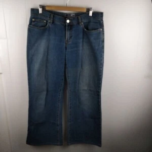 Riders by Lee Low Waist Wide Leg Womens Size 13 - W34 L29.5 Blue Denim Jeans - Picture 1 of 18