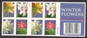 US MNH Booklet Imperf no die cuts WINTER FLOWERS 4865d 2014 - Picture 1 of 2