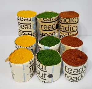 Readicut Pure Wool Pre-Cut Latch Hook Rug Yarn Lot Of 12 England Green Brown Red - Picture 1 of 7