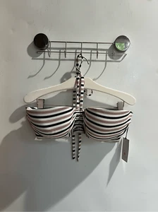 Shade & Shore gestreiftes Bikini Oberteil zum Binden um den Ausschnitt Gr. 36DD NEU leicht gefüttert - Bild 1 von 9