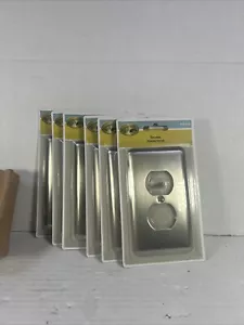 HAMPTON BAY Declan Pewter Finish Double Plug Switch Plate Cover 6 Pack NOS - Picture 1 of 4