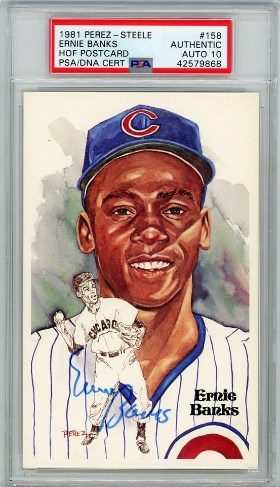 Ernie Banks Firmado Pérez Steele - PSA DNA 10 Foto 1 de 1