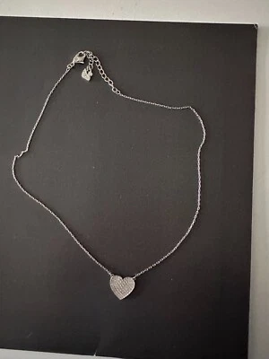 Silberne Kette von Swarovski Herzanhänger  - Bild 1 von 4