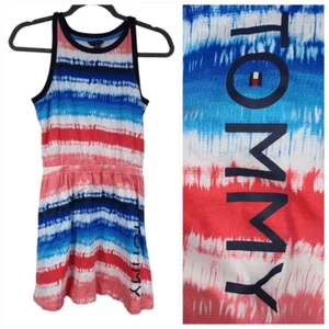 Tommy Hilfiger Girls' Sleeveless Tie Dyed Tank Dress Red White Blue Americana - Picture 1 of 10