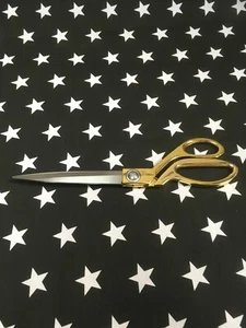 Tessuto Multiuso Policotone Nero con Stelle Bianche Larghezza 114cm 45inch - Foto 1 di 1