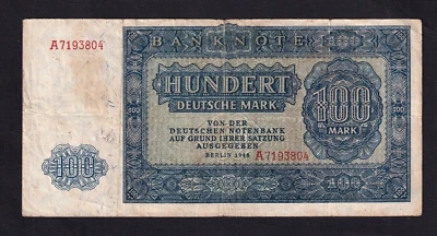 Germany Democratic Republic  100 Deutsche Mark 1948 P-15  ,F - Image 1 of 2
