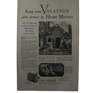 Vintage 1930 Kodak Home Movies Ad Advertisement - Picture 1 of 6