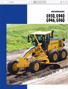 Volvo G940 Motor Grader Service Repair Manual Parts Catalog Construction PDF - Picture 1 of 3