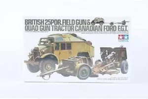 Tamiya 1/35 Military 44 BRITISH 25 PDR. FIELD GUN QUAD GUN TRACTOR kit JAPAN81 - Picture 1 of 3