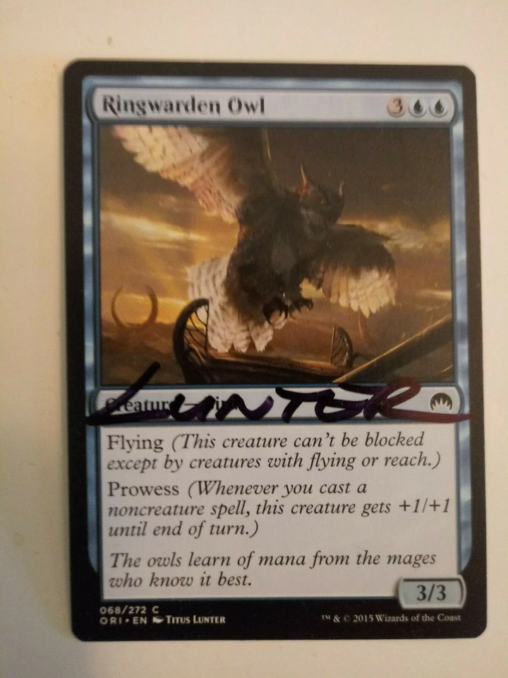 Ringwarden Owl Signed by Titus Lunter Magic the Gathering - Image 1 of 1