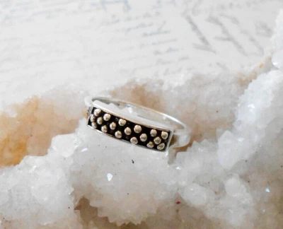 Oxidized Sterling Michael Dawkins Starry Night Stack Ring  size 9.5    RE42ac Foto 1 de 4