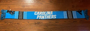 Carolina Panthers NFL Scarf Double Sided Logo Forever Collectibles Black Blue - Picture 1 of 8