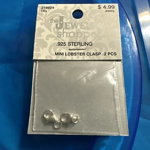 New-The Jewelry Shop .925 Sterling Mini Lobster Clasp-2pk - Picture 1 of 1