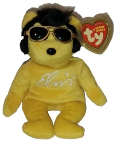 Ty Beanie Baby - SOLID GOLD Elvis Presley Bear 8.5" NEW MWMTs Stuffed Animal Toy - Picture 1 of 8