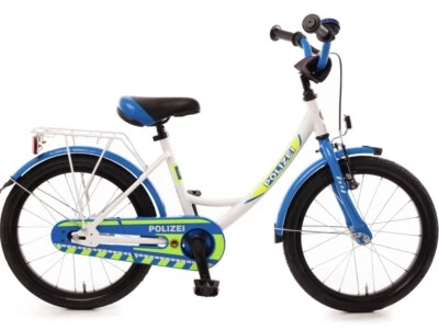 18 Zoll Polizei Fahrrad mit Rücktrittbremse Kinderfahrrad ab 4 Jahre jungen - Bild 1 von 2