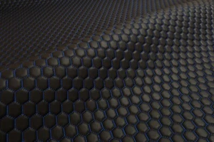 Hexagon Vinyl Grain Quilted Faux Leather Upholstery Fabric | 55" Honeycomb - Picture 1 of 17