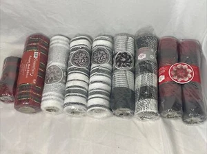 Deco Mesh Ribbon Lot. Mostly Black And White 10.5”x12’ Rolls (9 Rolls NIP) - Picture 1 of 6