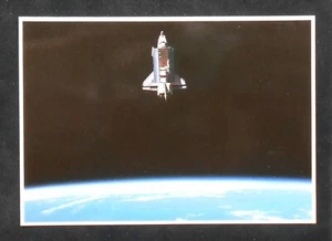 1980s? Space Shuttle Challenger Above Earth Doors Open Destroyed 1986 Postcard - Picture 1 of 1