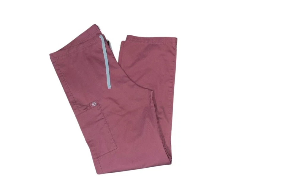Wonder Wink Spread Good Cheer Scrub Pants Women’s Size Large Red Gray Pockets - Imagem 1 de 1