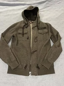 Element Skateboard Gray Black Zip up Hoodie Sweater Size M Polyester 105945 Flaw - Picture 1 of 9
