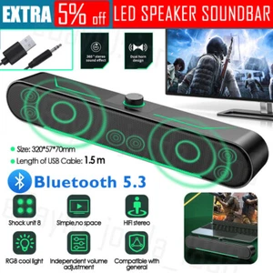 Computer Speakers Wired Speaker PC Soundbar Stereo USB Powered for Laptop Tablet - Picture 1 of 12
