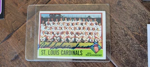 1976 TOPPS CARDINALS SIGNED AUTO MANAGER TEAM CARD RED SCHOENDIENST BRAVES # 581 - Bild 1 von 1