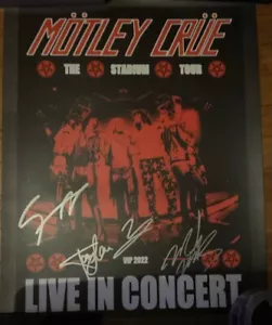 Motley Crue Autographed Signed 2022 VIP Stadium Tour Lithograph 4 original - Picture 1 of 6