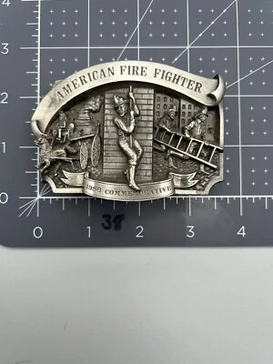 Vintage American Fire Fighter 1986 Commemorative Belt Buckle (38) - Image 1 of 2