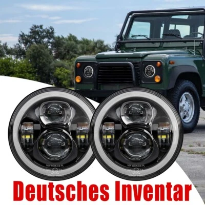 E24 Paar 7 Zoll LED Scheinwerfer High Low Beam für Land-Rover Defender 90 110 - Bild 1 von 4