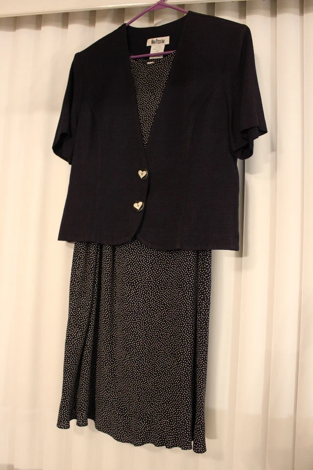 Nina PiccaLino Poka Dot Vintage Vestido Sin Mangas y Chaqueta Manga Corta Talla 8 Foto 1 de 1