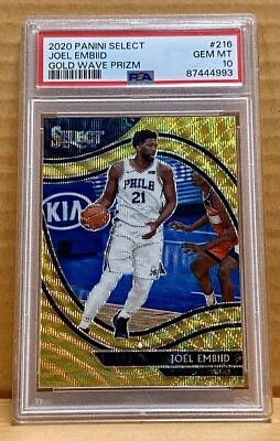2020-21 Panini Select - #216 Joel Embiid Courtside Gold Wave PSA 10 🏅 - Image 1 of 2