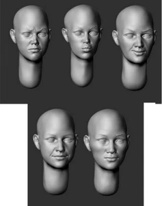 Armor35 1/35 Bald Female Heads set Vol.3 - Bild 1 von 1